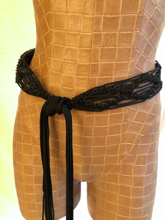 NWOT Embellished Abalone & Macrame Belt main image 8